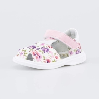 310127/31710-2 Туфли летние ясельные ИК св.белый+розовый (19-1,20-1, 21-2, 22-2) 